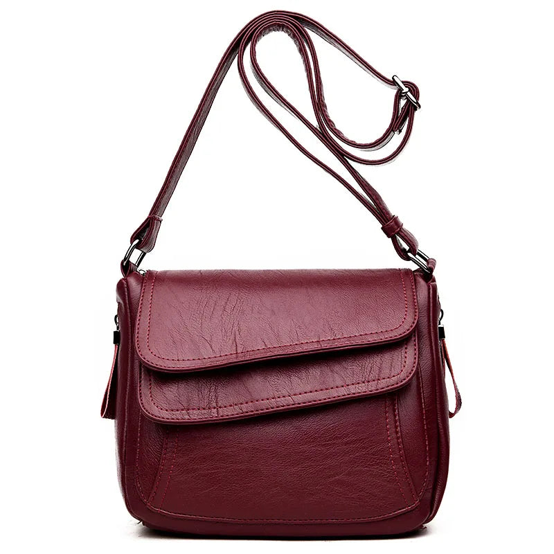 Hot Women Leather Messenger Bag Luxury Handbags Designer High Quality Female Vintage Crossbody Bags For Women Flap Shoulder Bags