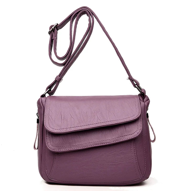 Hot Women Leather Messenger Bag Luxury Handbags Designer High Quality Female Vintage Crossbody Bags For Women Flap Shoulder Bags