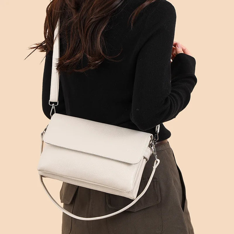 Genuine Leather Shoulder Crossbody Bags for Women Luxury Designer Women Handbags Commuter Sac Elegant Ladies Messenger Bag